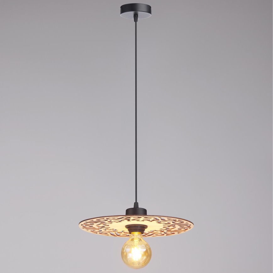 Candeeiro suspenso FALCO 1xE27/60W/230V diâmetro 30 cm bege