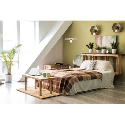 Candeeiro suspenso FALCO 1xE27/60W/230V diâmetro 30 cm bege