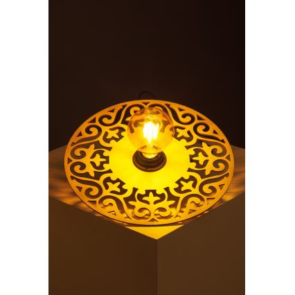 Candeeiro suspenso FALCO 1xE27/60W/230V diâmetro 30 cm bege