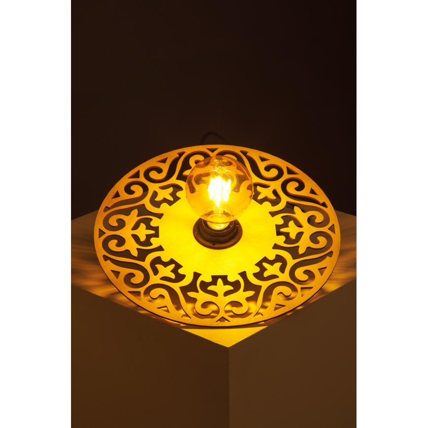 Candeeiro suspenso FALCO 1xE27/60W/230V diâmetro 30 cm bege