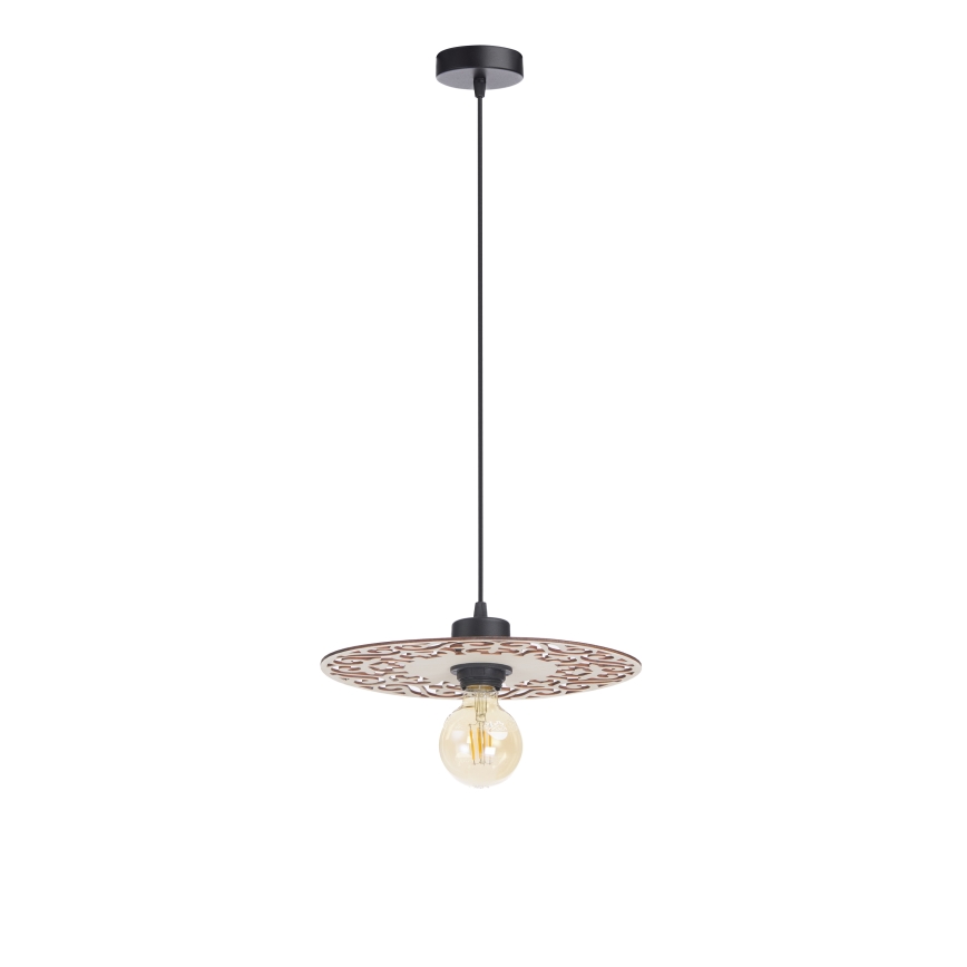 Candeeiro suspenso FALCO 1xE27/60W/230V diâmetro 30 cm bege