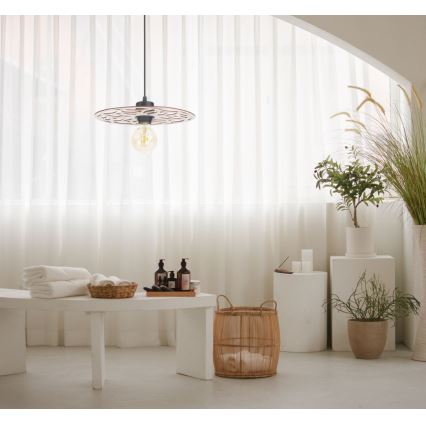 Candeeiro suspenso FALCO 1xE27/60W/230V diâmetro 30 cm bege