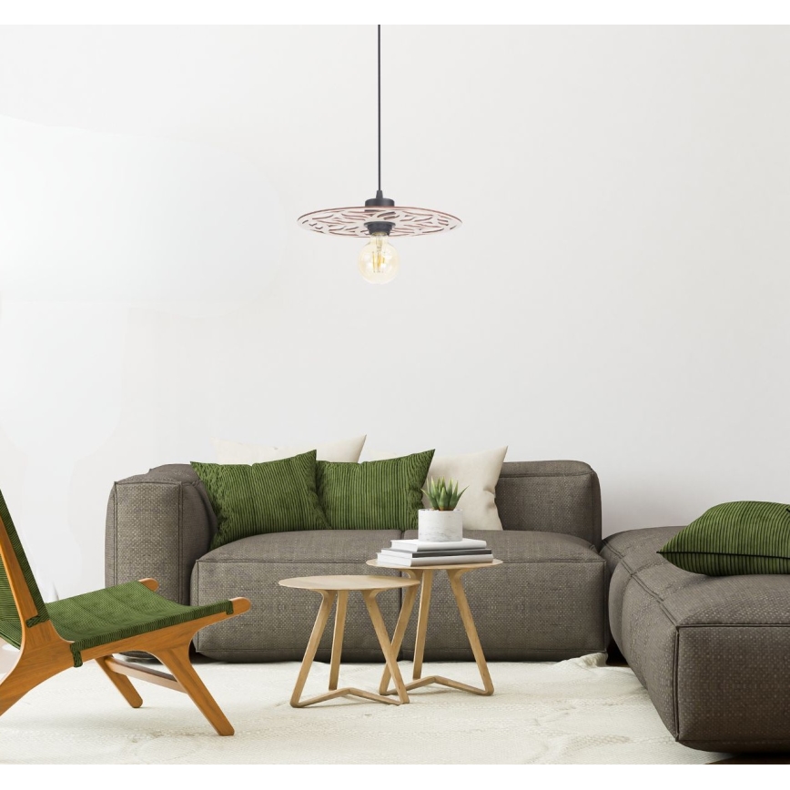 Candeeiro suspenso FALCO 1xE27/60W/230V diâmetro 30 cm bege