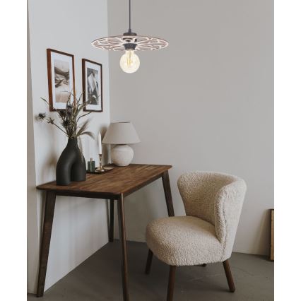Candeeiro suspenso FALCO 1xE27/60W/230V diâmetro 30 cm bege
