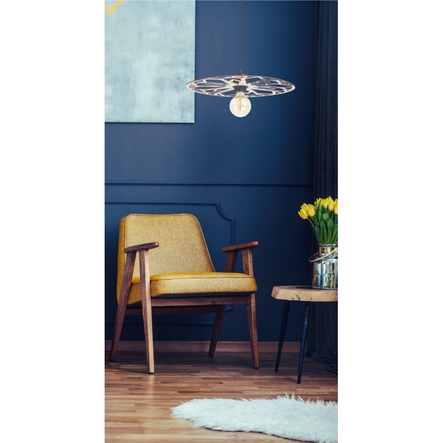 Candeeiro suspenso FALCO 1xE27/60W/230V diâmetro 30 cm bege