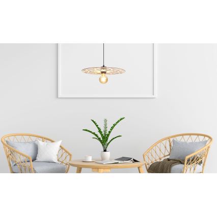 Candeeiro suspenso FALCO 1xE27/60W/230V diâmetro 40 cm bege