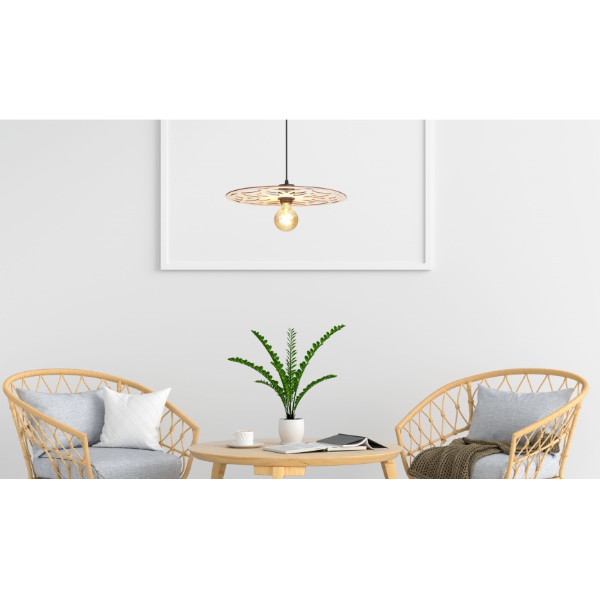 Candeeiro suspenso FALCO 1xE27/60W/230V diâmetro 40 cm bege