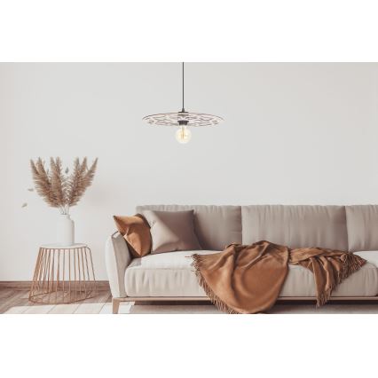 Candeeiro suspenso FALCO 1xE27/60W/230V diâmetro 40 cm bege