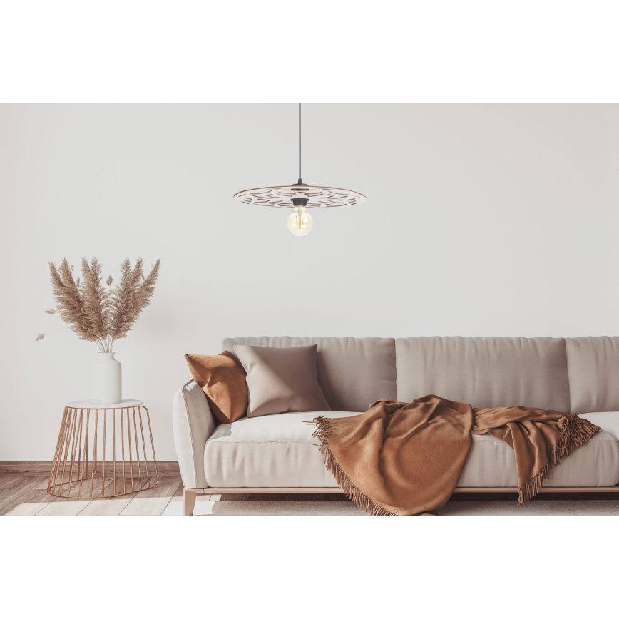 Candeeiro suspenso FALCO 1xE27/60W/230V diâmetro 40 cm bege