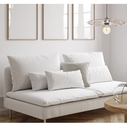 Candeeiro suspenso FALCO 1xE27/60W/230V diâmetro 40 cm bege