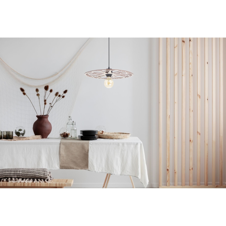 Candeeiro suspenso FALCO 1xE27/60W/230V diâmetro 40 cm bege