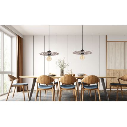 Candeeiro suspenso FALCO 1xE27/60W/230V diâmetro 40 cm bege