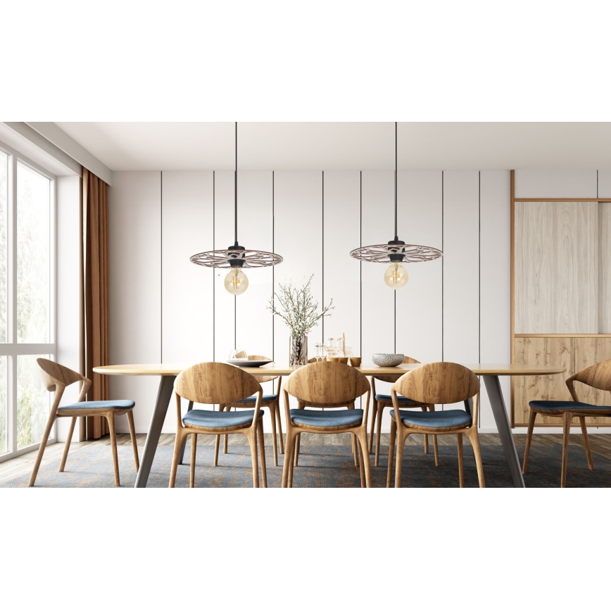 Candeeiro suspenso FALCO 1xE27/60W/230V diâmetro 40 cm bege