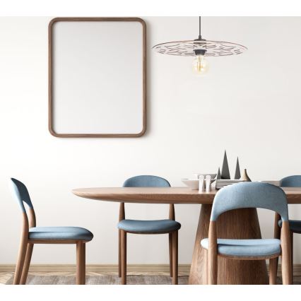 Candeeiro suspenso FALCO 1xE27/60W/230V diâmetro 40 cm bege