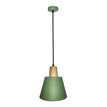 Candeeiro suspenso FARO 1xE27/40W/230V verde/faia