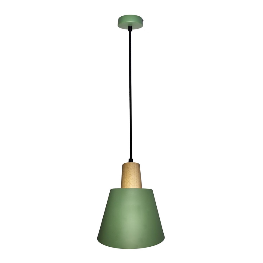 Candeeiro suspenso FARO 1xE27/40W/230V verde/faia