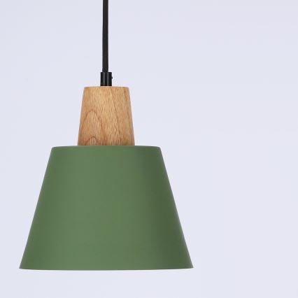 Candeeiro suspenso FARO 1xE27/40W/230V verde/faia