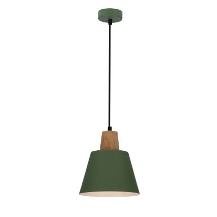 Candeeiro suspenso FARO 1xE27/40W/230V verde/faia