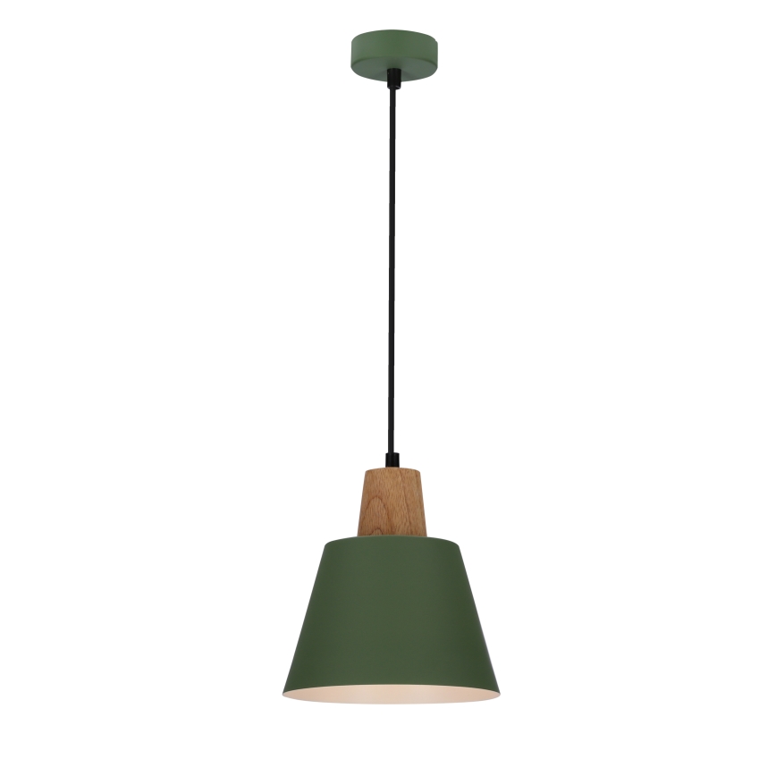 Candeeiro suspenso FARO 1xE27/40W/230V verde/faia