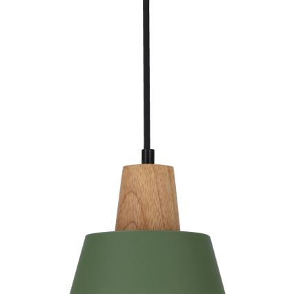 Candeeiro suspenso FARO 1xE27/40W/230V verde/faia