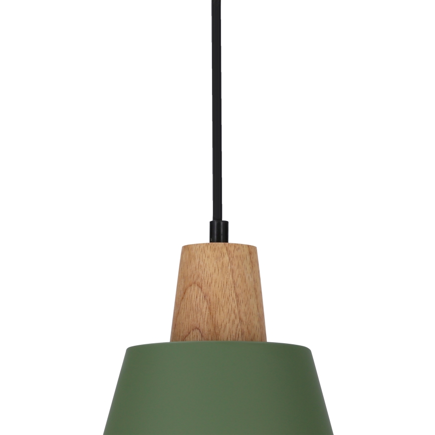 Candeeiro suspenso FARO 1xE27/40W/230V verde/faia