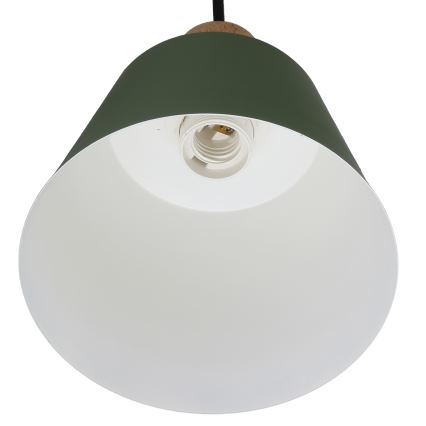 Candeeiro suspenso FARO 1xE27/40W/230V verde/faia