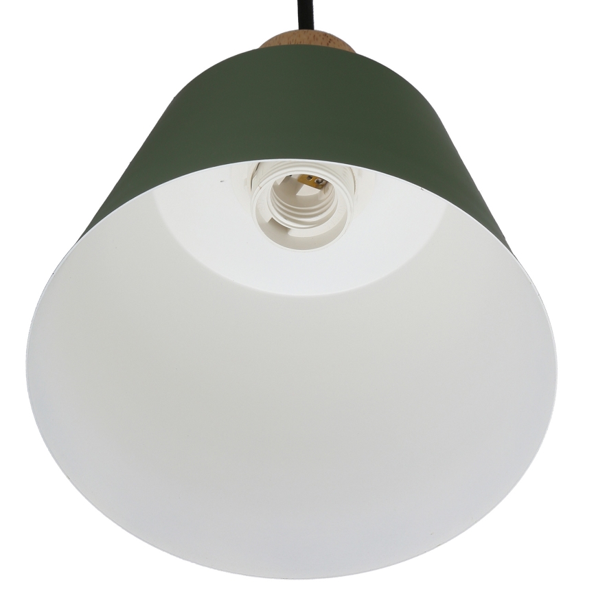 Candeeiro suspenso FARO 1xE27/40W/230V verde/faia