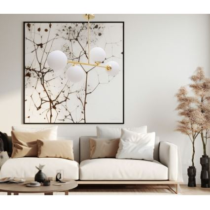 Candeeiro suspenso FIRA 4xE27/60W/230V dourado