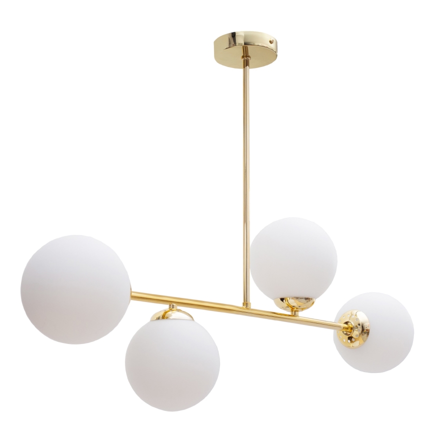 Candeeiro suspenso FIRA 4xE27/60W/230V dourado