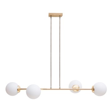 Candeeiro suspenso FIRA 4xE27/60W/230V dourado