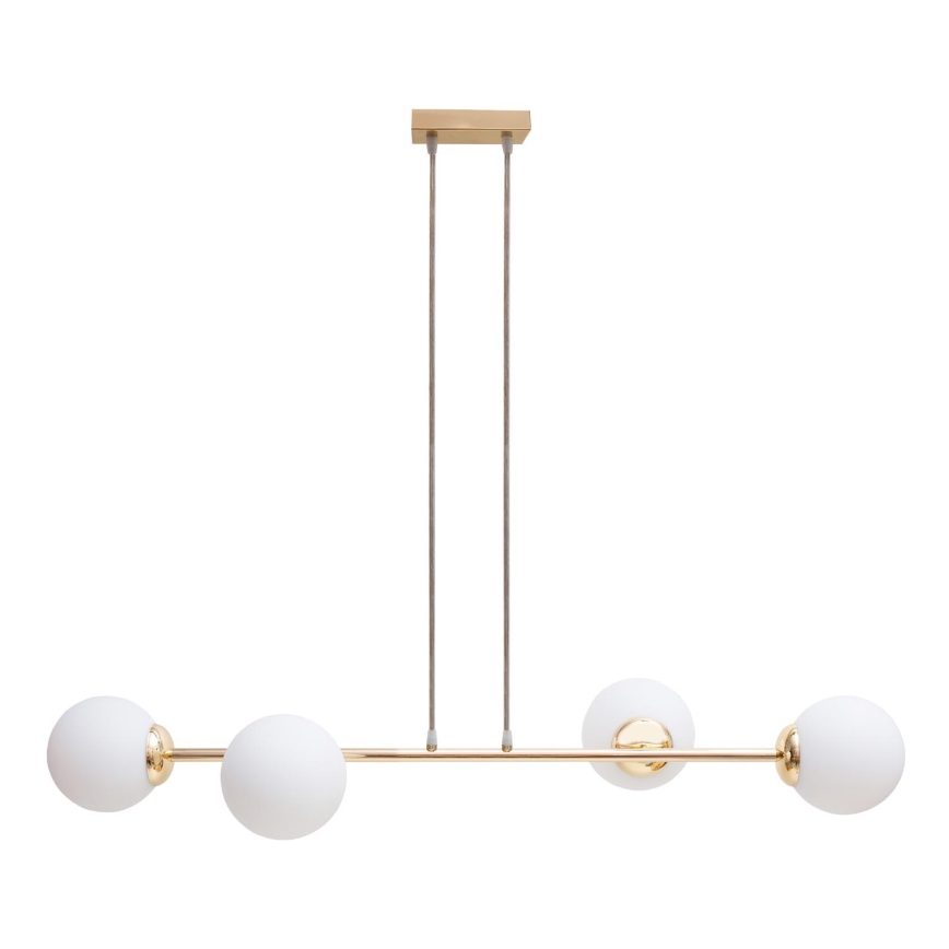 Candeeiro suspenso FIRA 4xE27/60W/230V dourado
