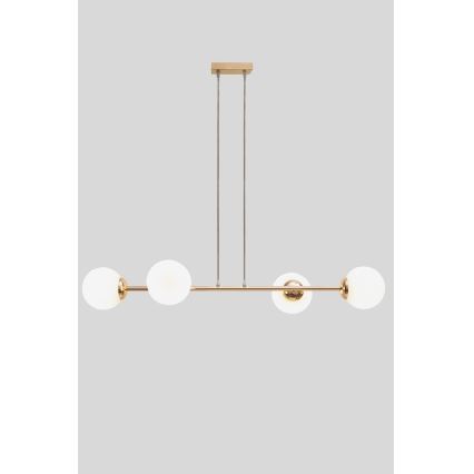 Candeeiro suspenso FIRA 4xE27/60W/230V dourado