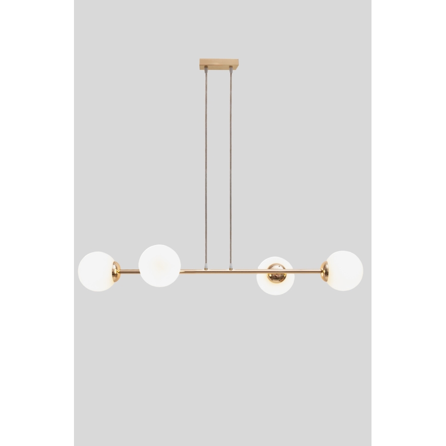 Candeeiro suspenso FIRA 4xE27/60W/230V dourado