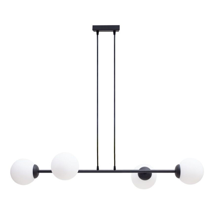 Candeeiro suspenso FIRA 4xE27/60W/230V preto