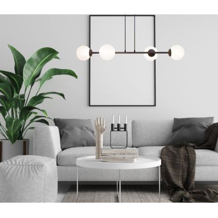Candeeiro suspenso FIRA 4xE27/60W/230V preto