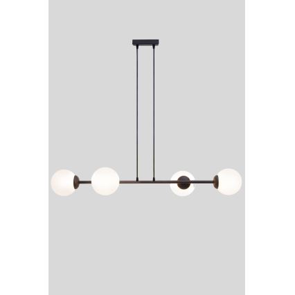 Candeeiro suspenso FIRA 4xE27/60W/230V preto