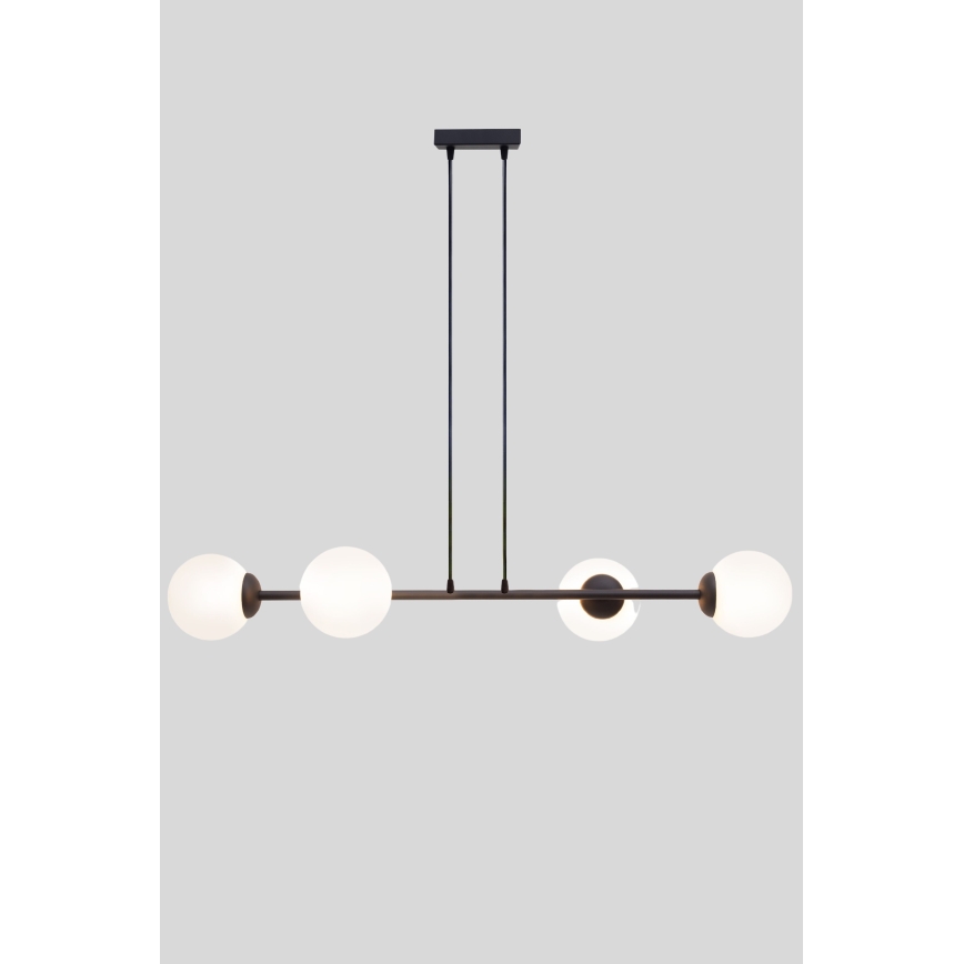 Candeeiro suspenso FIRA 4xE27/60W/230V preto