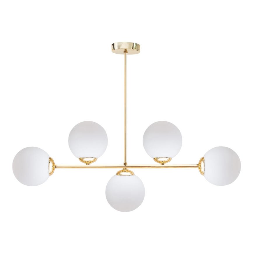 Candeeiro suspenso FIRA 5xE27/60W/230V dourado