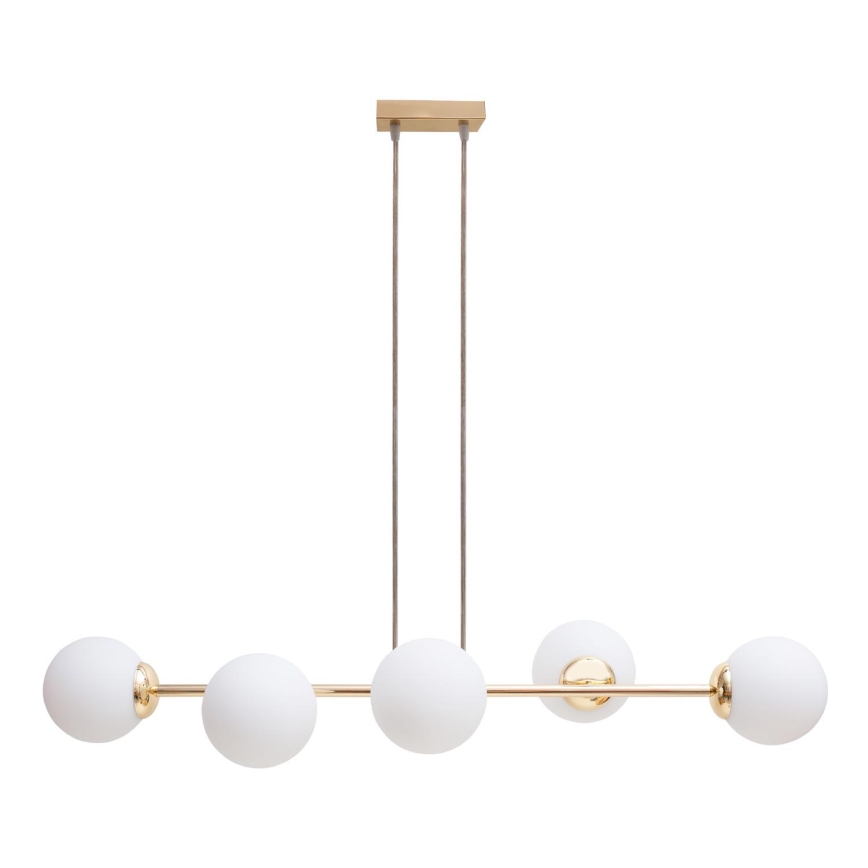 Candeeiro suspenso FIRA 5xE27/60W/230V dourado