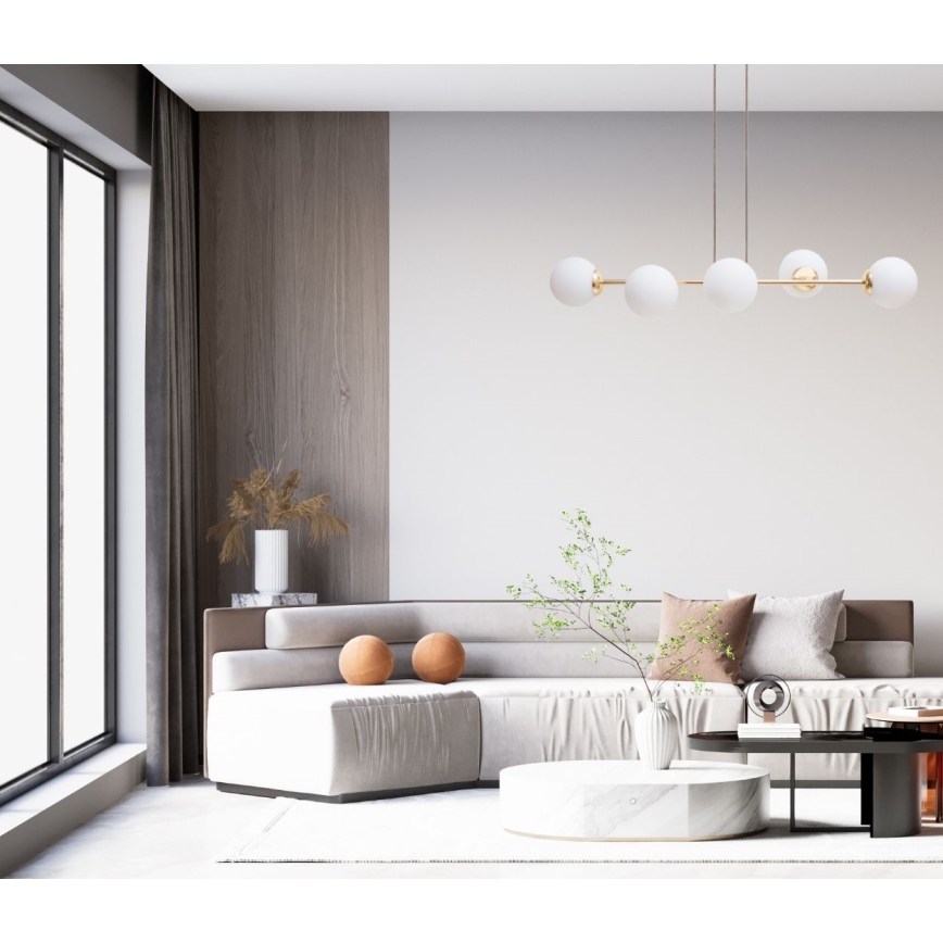 Candeeiro suspenso FIRA 5xE27/60W/230V preto
