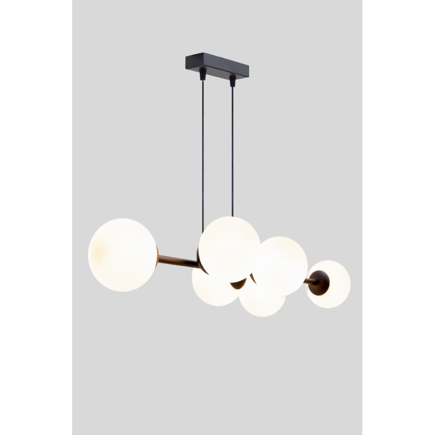 Candeeiro suspenso FIRA 5xE27/60W/230V preto