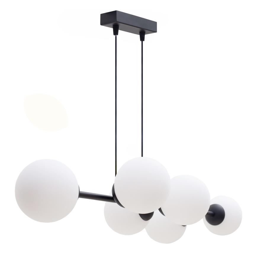 Candeeiro suspenso FIRA 5xE27/60W/230V preto