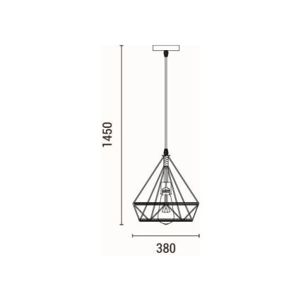 Candeeiro suspenso FLARE 1xE27/15W/230V diâmetro 38 cm bege