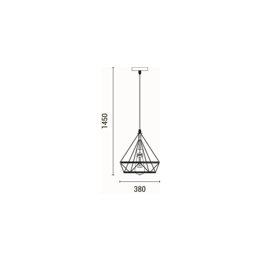 Candeeiro suspenso FLARE 1xE27/15W/230V diâmetro 38 cm bege