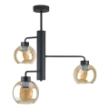 Candeeiro suspenso FLEX 3xE27/60W/230V preto/fumado bege
