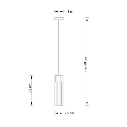 Candeeiro suspenso FOBIA 1xGU10/25W/230V preto/dourado
