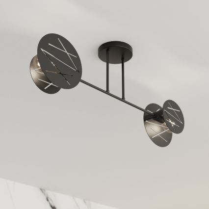 Candeeiro suspenso FRICK 2xE27/15W/230V preto