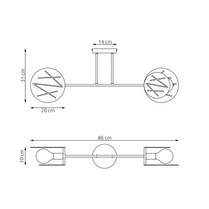 Candeeiro suspenso FRICK 2xE27/15W/230V preto
