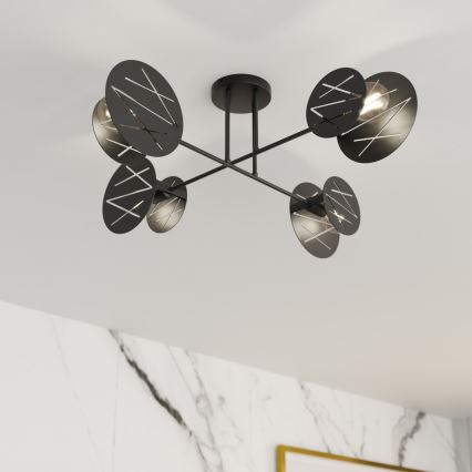 Candeeiro suspenso FRICK 4xE27/15W/230V preto