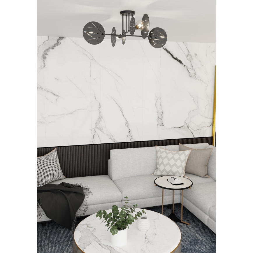 Candeeiro suspenso FRICK 4xE27/15W/230V preto